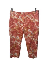J Jill Women's  Stretch Capri Pants  Pink Orange Floral Size 4petite