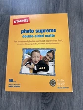 NEW Sealed Staples Photo Supreme Paper 8 1/2" x 11" Dble Sided Matte 50 Pack
