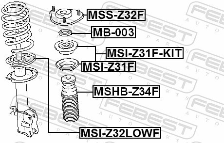 2x ✅Fits FEBEST MSI-Z31F UPPER SPRING INSERT MITSUBISHI COLT Z32A/Z3 ⭐UK Seller⭐