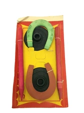 Vintage Made Japan Unicorn Horseshoe Kids Game Rubber Toys in Original Package 