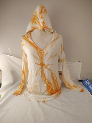 RAYA SUN Yellow And Orange CREA  Tie Dye Hoodie S