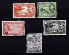 Cayman Islands Stamps SG 115-119 sc 100-104a King George VI MH