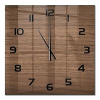 Dekorative Wanduhr Aus Glas Glasuhr Holzhintergrund Schwarze Zeiger 60X60 Cm