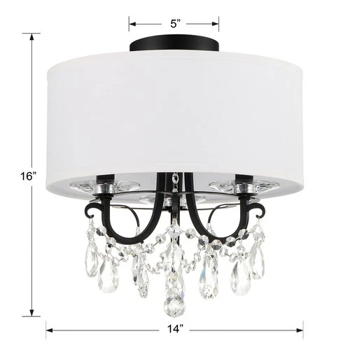 Othello 3-Light Ceiling Mount in Matte Black - Picture 5 of 6
