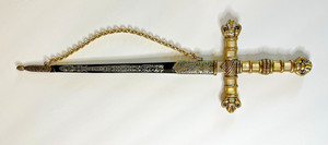 Vintage Ornate Robert Sword Fraternal Rapier  W/ Sheath On Chain