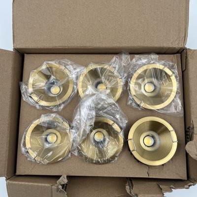 Adetu 2 Inch LED Recessed Downlight - Gold Trim - 6 Pack