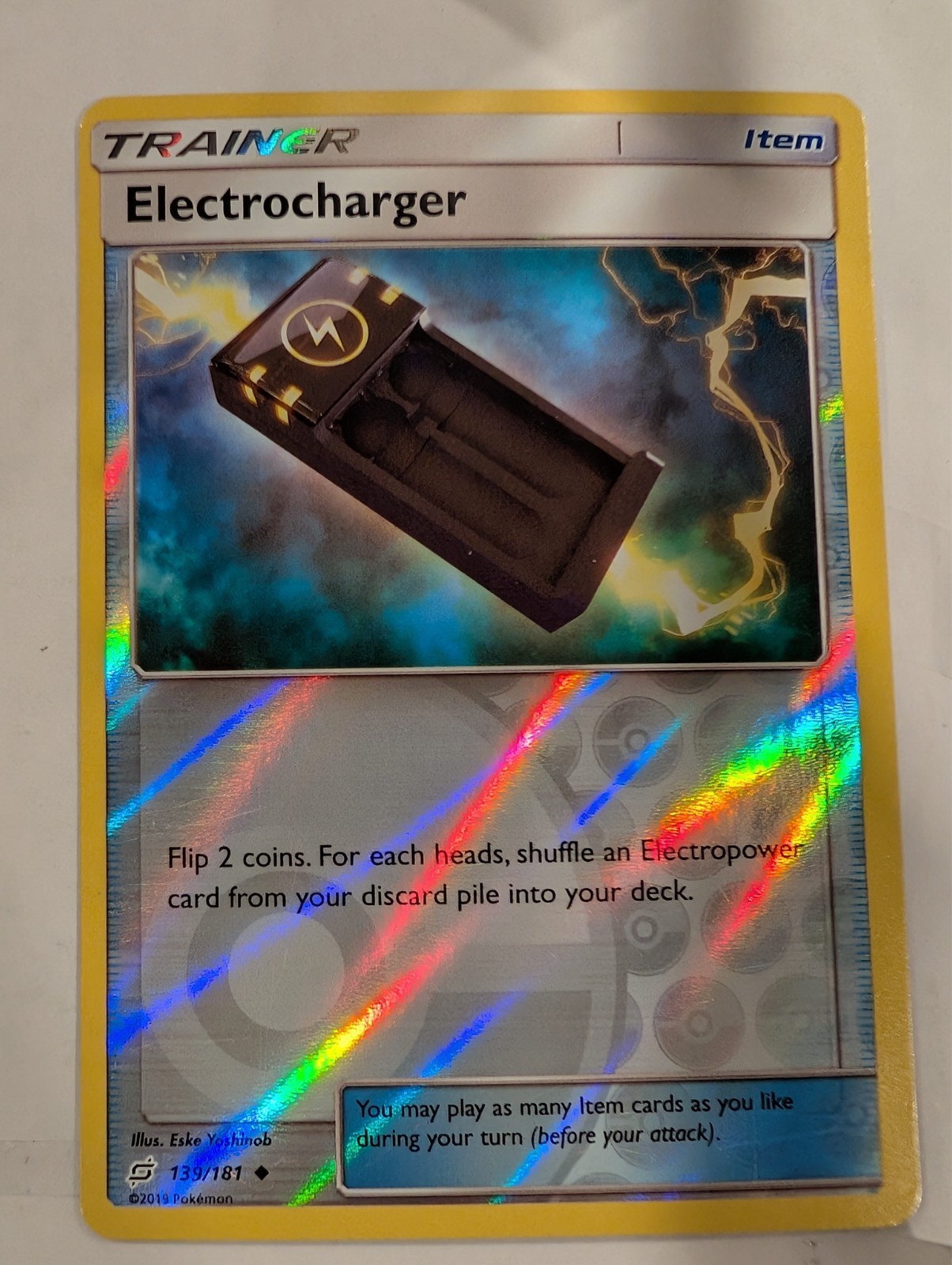 Electrocharger 139/181 - SM-Team Up Pokemon Reverse Holo Foil Nice!
