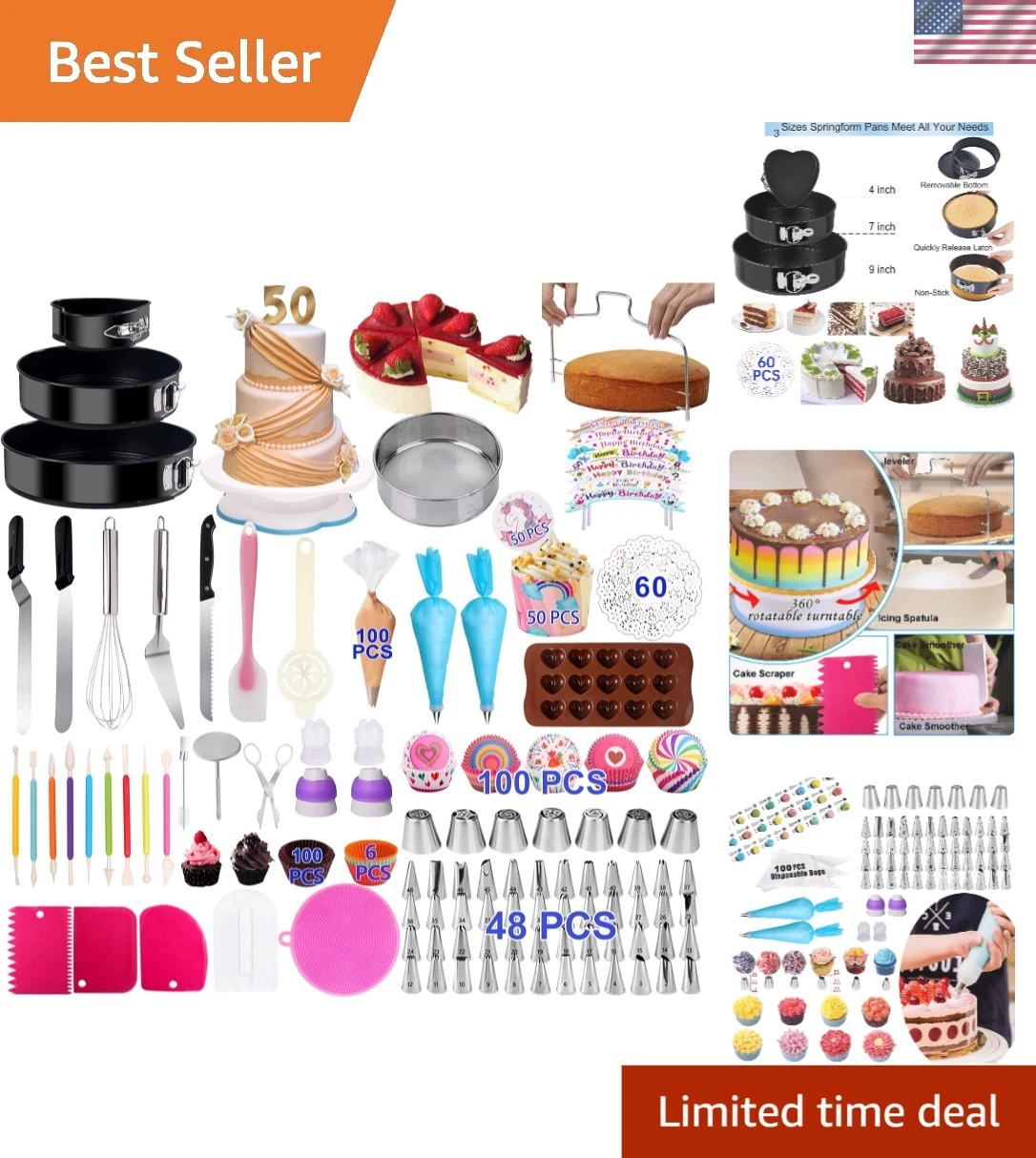 Ultimate 567 PCS Cake Decorating Supplies Set - Safe & Stylish Baking Essentials