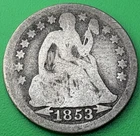 New Listing1853 Seated Liberty Dime with Arrows, in AG Condition
