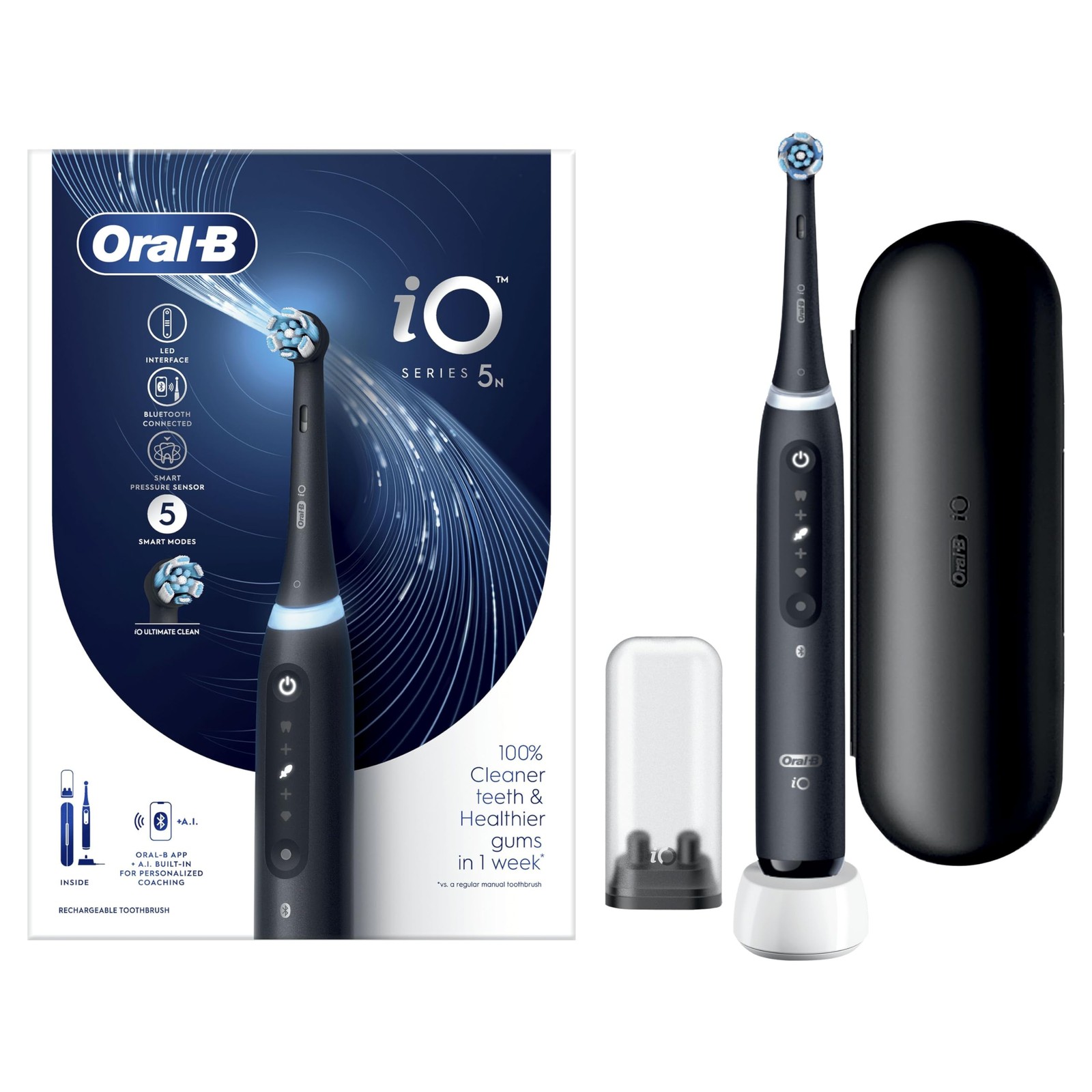 Oral-B iO 5 Nero: Spazzolino Elettrico Sicuro per Tutta la Famiglia