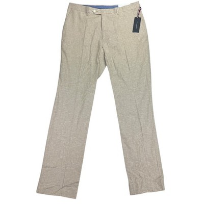 Tommy Hilfiger Mens Hall Modern Fit Linen Blend Suit Pants Light Tan 36x34