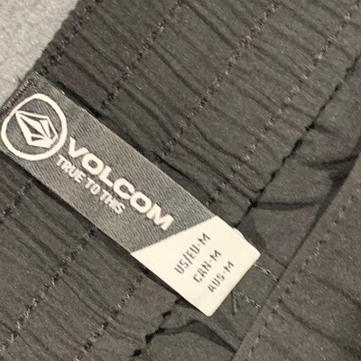Volcom Mens Black Surf N' Turf Hybrid Board Shorts Elastic Waist Medium