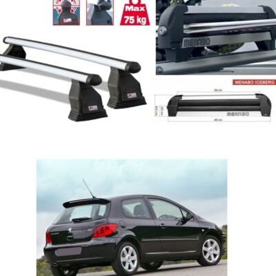 DACHTRÄGER ALUMINIUM PEUGEOT 307 KOMBI 3P. 2001 + SKITRÄGER 4 PAAR ICEBERG