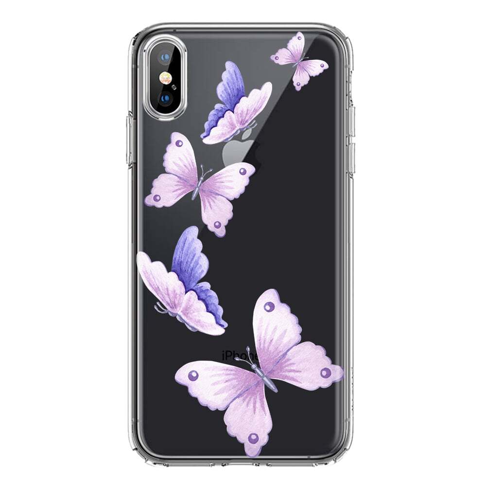 Mundaze Case for Apple iPhone Xs Max Lavender Watercolor Butterflies