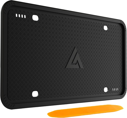 Black Silicone License Plate Frame - Universal Rust-Proof Car Accessory