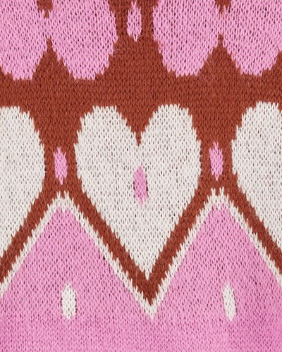 Carter's Girls Fair Isle Sweater, Pink, Size 4/4A - Picture 2 of 2