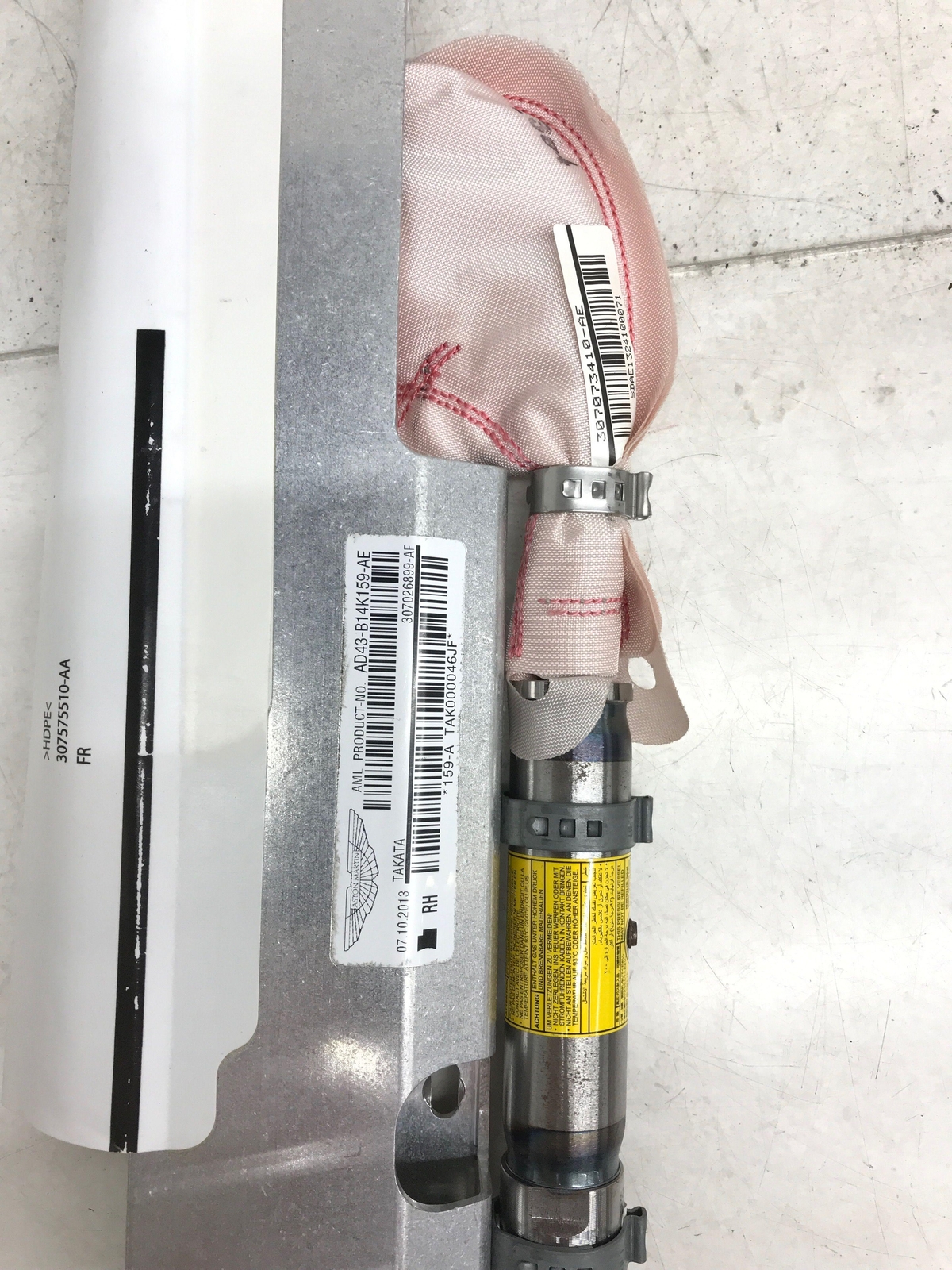 2014 ASTON MARTIN RAPIDE RIGHT FRONT DOOR CURTAIN AIRBAG AD43-B14K159-AE OEM
