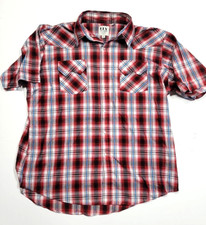 Ely Cattleman Pearl Snap Western Cowboy Tartan Plaid Shirt Mens XL