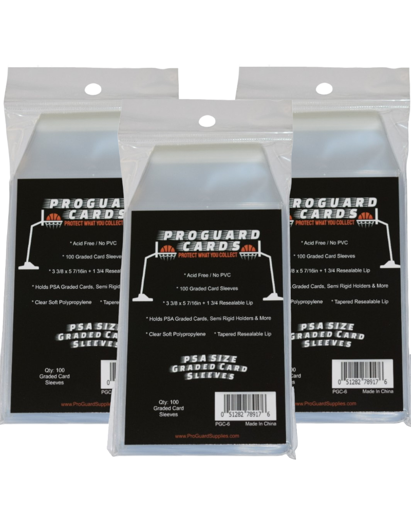 100 PSA Graded Card Sleeves - Clear, Acid-Free Protection For Your Slabs