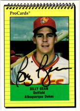 1991 ProCards Minor League #1152 Billy Bean Signed Albuquerque Dukes Died 2024