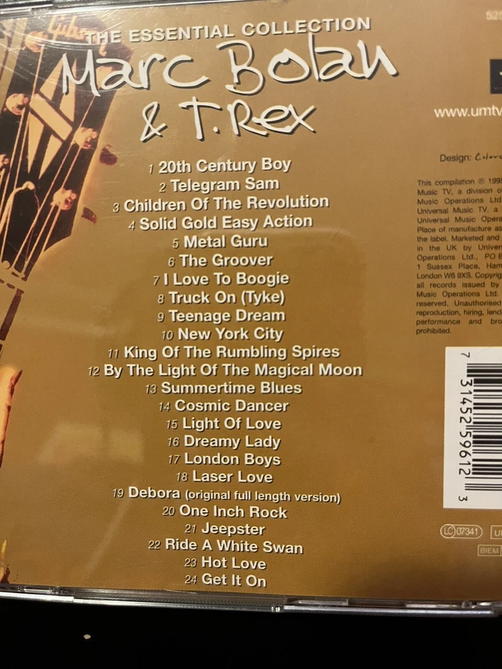 Marc Bolan +T Rex ESSENTIAL COLLECTION Used 24 Track Greatest Hits Cd Glam Rock - Image 2 of 3
