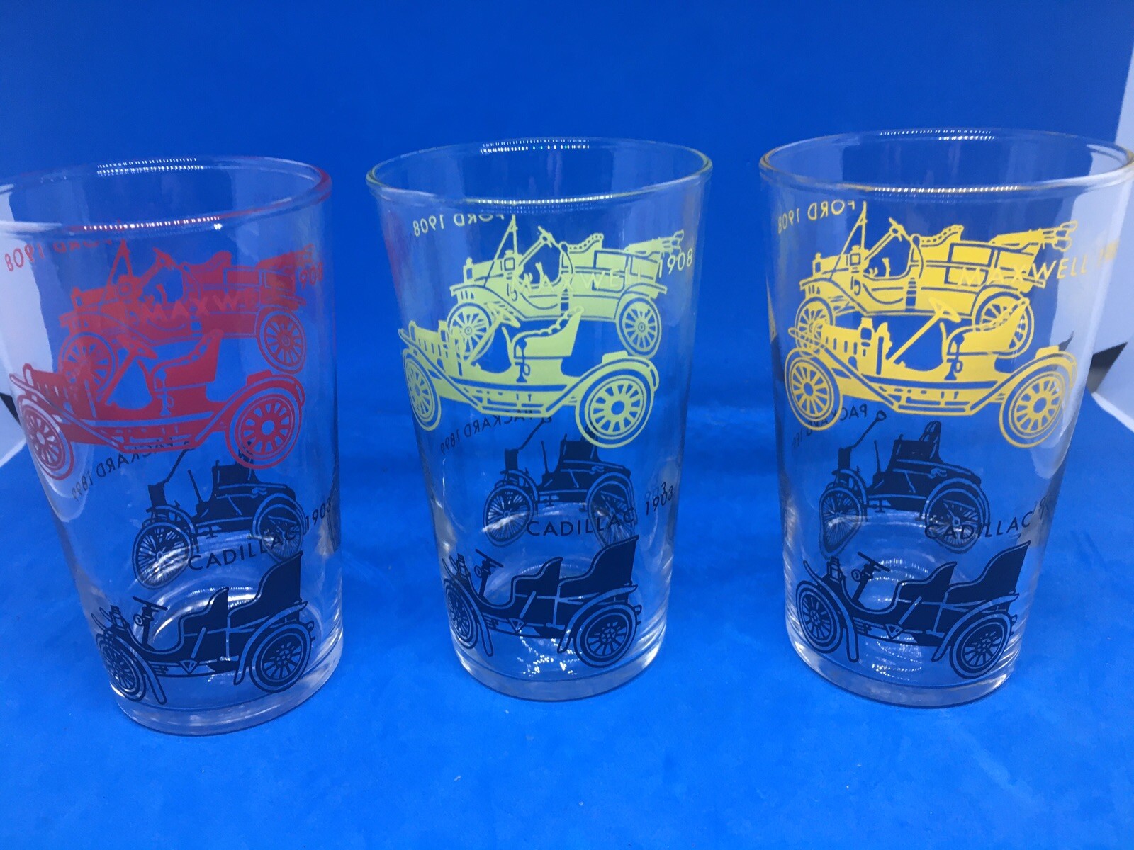 Vintage Drinking Glasses Antique Cars, set of 5 (five) eBay