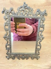 MIROIR DE TABLE  DANS LAITON  Doré STYLE Baroque Made In Italie