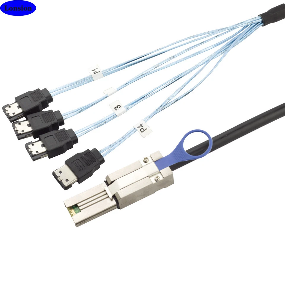 MINI SAS SFF-8088 26P to 4X E-SATA 7P Female Server Hard Drive Connection Cable - Image 3 of 4