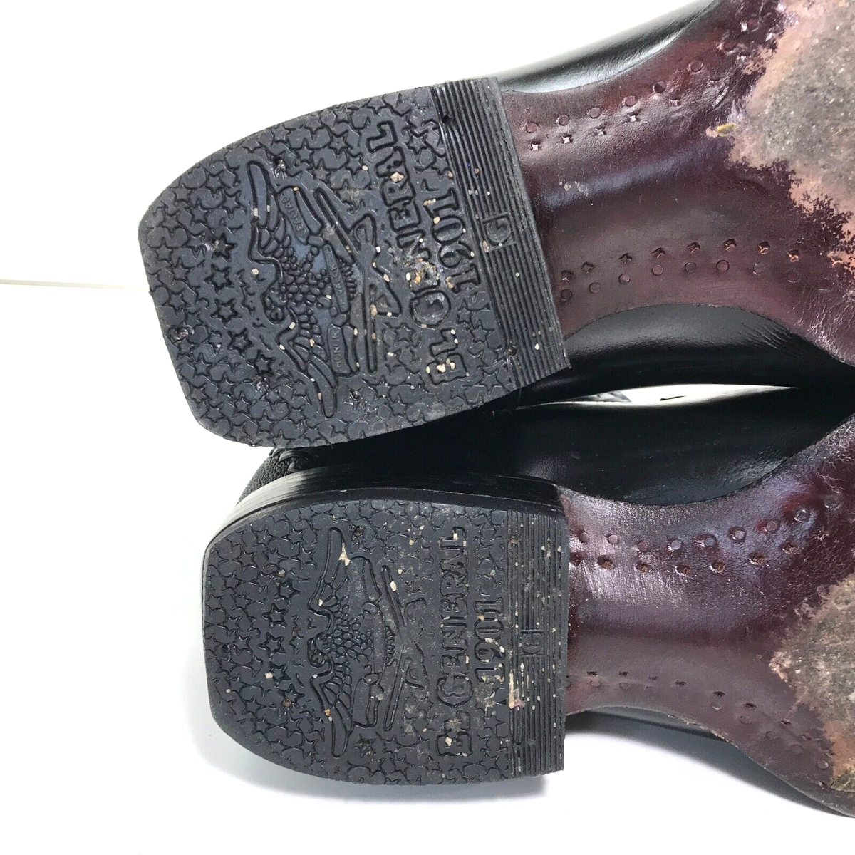 El General 1901 Pigskin Leather Cowboy Boots Square Toe 