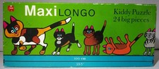 Vintage 70s Retro Kiddy Maxi Longo Jigsaw Puzzle Jumbo Kitty Cats 24 Big Pieces