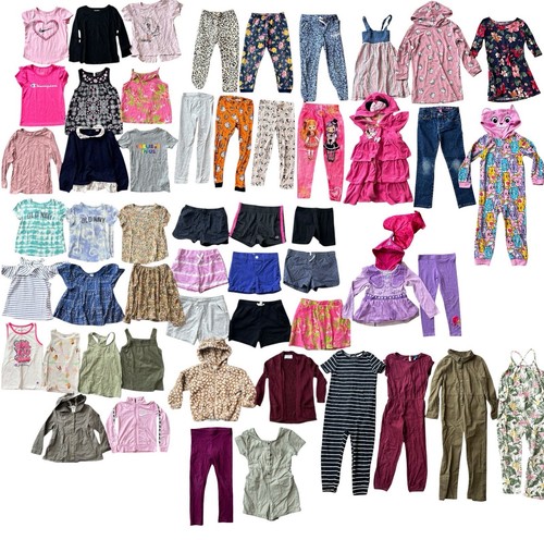 Girls Clothing Bundle Lot 53 PIECES - Shirts, Shorts, Dresses, Pants Size 5/6