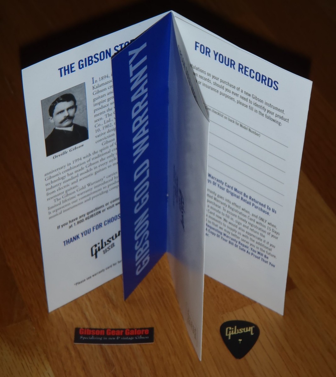 Gibson Les Paul Warranty Card Case Candy Blank Flyer Guitar Parts