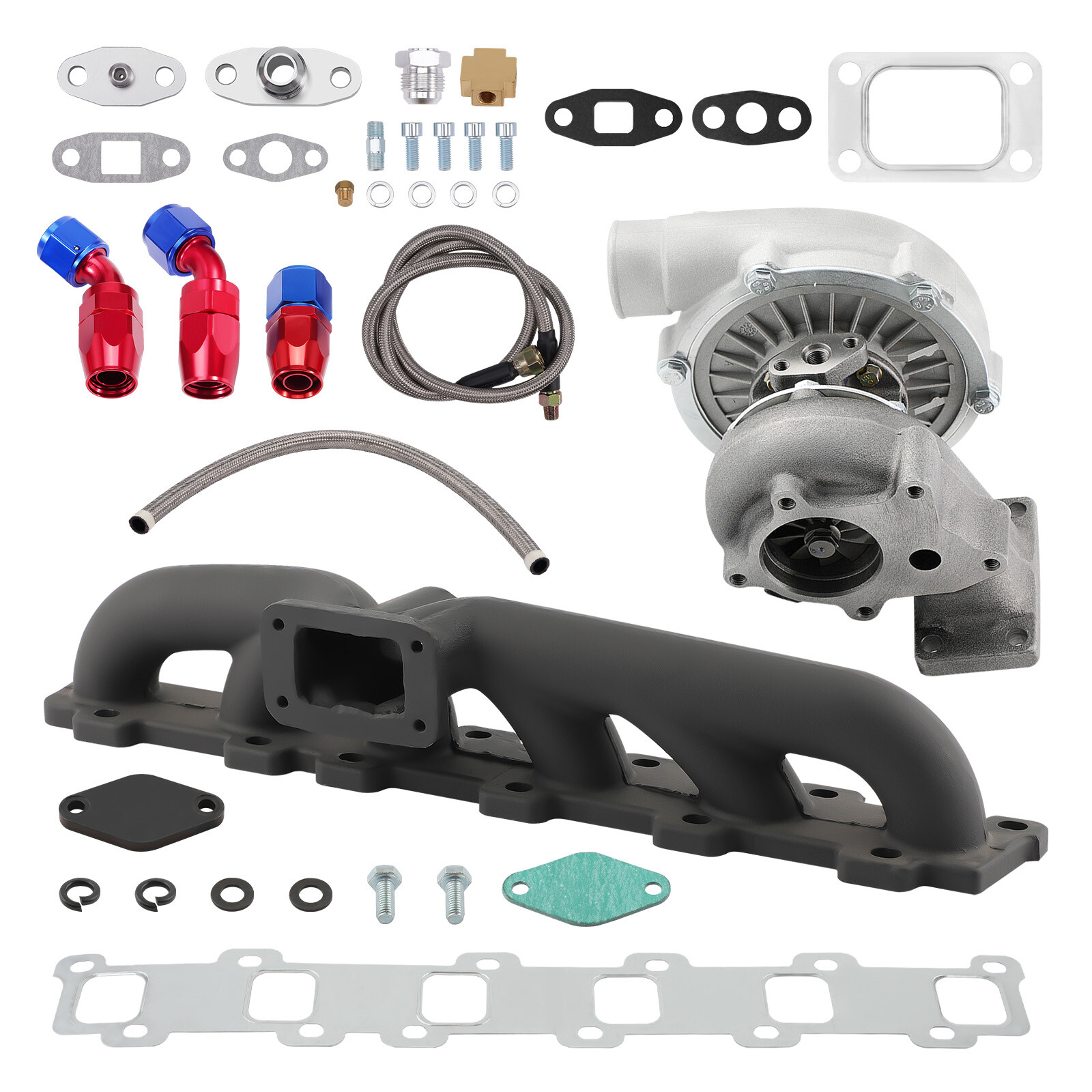 Turbocompresseur .63 A/R T3/T4 et collecteur haute résistance pour Nissan TD42 4.2L