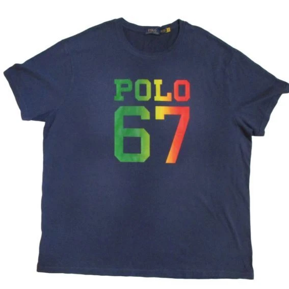 GENUINE POLO RALPH LAUREN BIG & TALL NAVY OR WHITE GRAPHIC COTTON CREW T-SHIRT