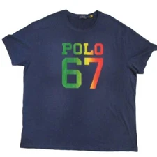 GENUINE POLO RALPH LAUREN BIG & TALL  NAVY OR WHITE GRAPHIC COTTON CREW T-SHIRT