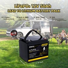 12V LiFePO4 Lithium Battery 200Ah 100Ah 50Ah 20Ah Deep Cycle for RV Solar Boat