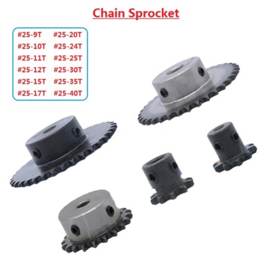 #25 Roller Chain With Step Drive Sprocket 9T-40T Pitch 1/4'' 6.35mm For #25 Chain