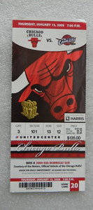 NBA BASKETBALL TICKET CHICAGO BULLS vs CLEVELAND CAVALIERS JANUARY 15 2009 MAY