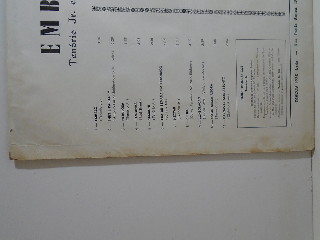 【プロモ】TENORIO JR EMBALO BRAZIL ORIG mono Tenório Jr.* - Embalo: LP, Album, RE For Sale | Discogs