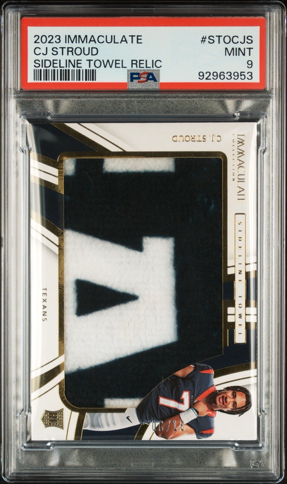 CJ Stroud Panini Immaculate Collection Sideline Towel Relics #STOCJS Base