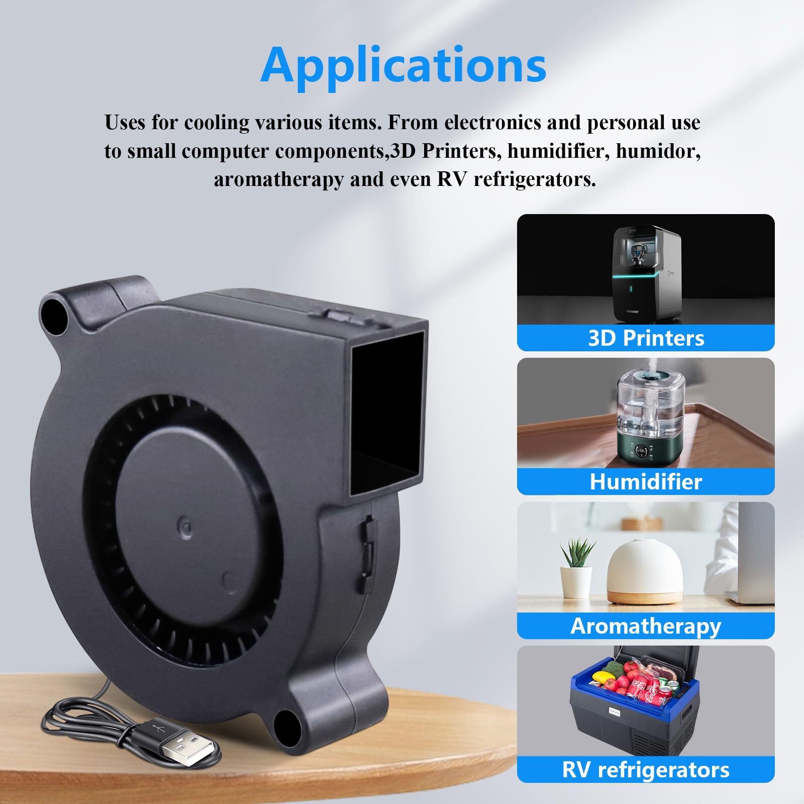 50mm X 15mm Usb Blower Fan 5v 5015 Brushless Cooling Fans With Variable Speed Co