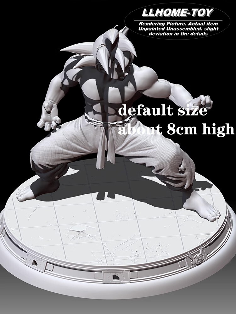 Juguete de anime Son goku Battle Squat Pose Pies descalzos Resina Impresión 3D GK Kit Figura Hágalo usted mismo