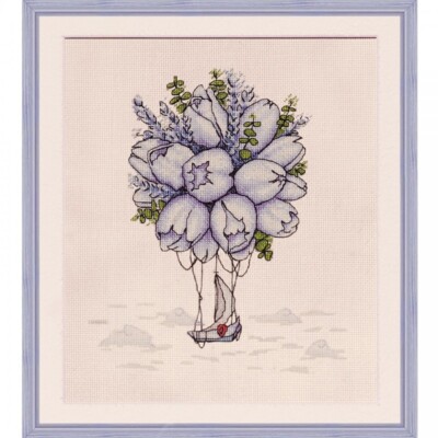 Nova Sloboda Cross Stitch Kit Blue tulips-АС4017