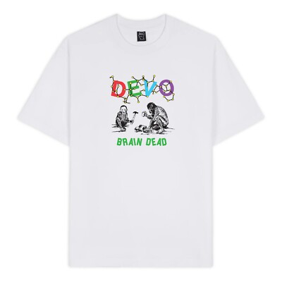 Brian Dead X DEVO Booji DNA T-SHIRT WHITE - NEW SEALED