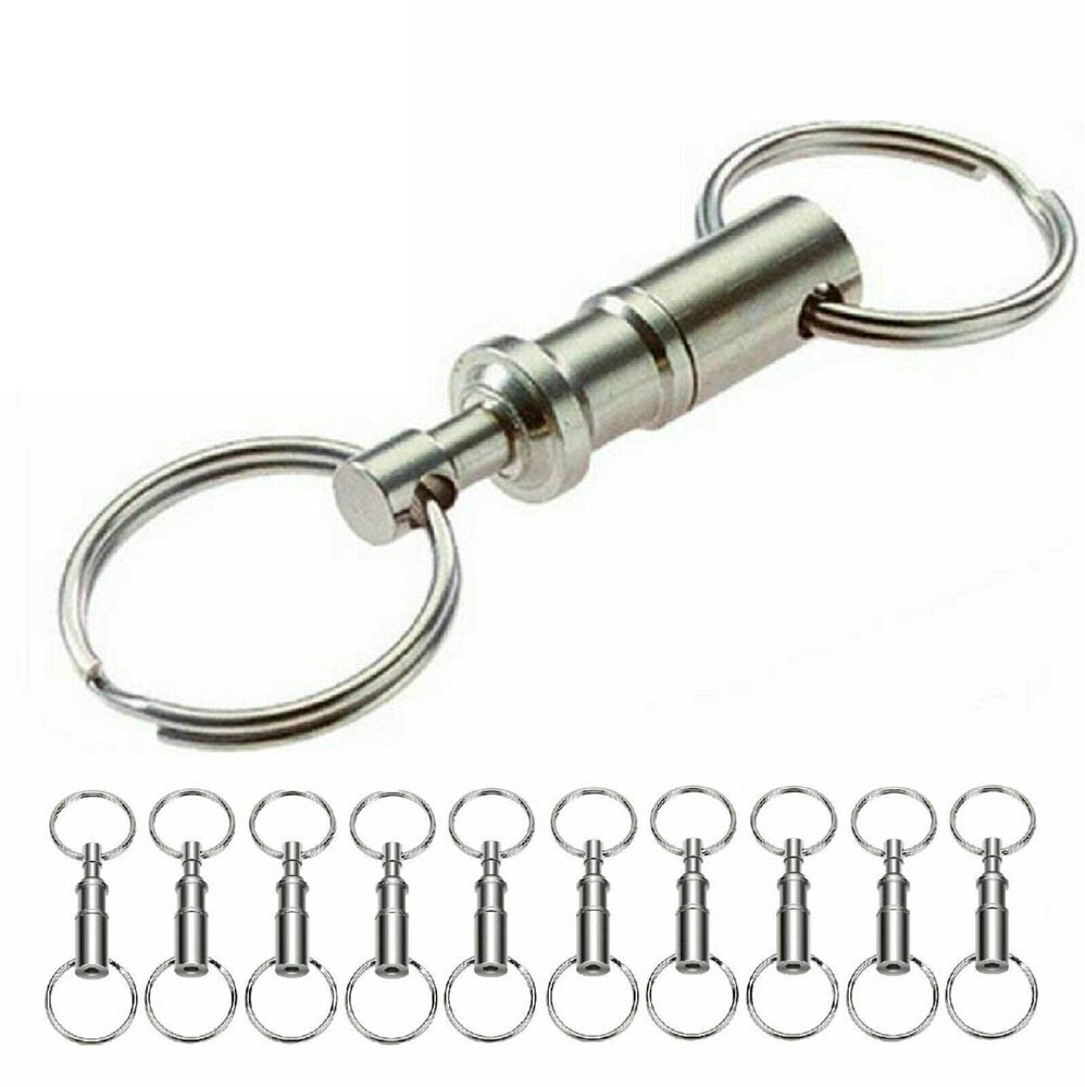 20pcs Detachable Pull Apart Quick Release Keychain Key Rings Key Chain Tool USA