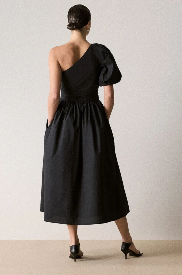 NWT Trenery By COUNTRY ROAD | One Shoulder Midi Dress [14 L] | RRP$249 BLACK - image 4 of 4