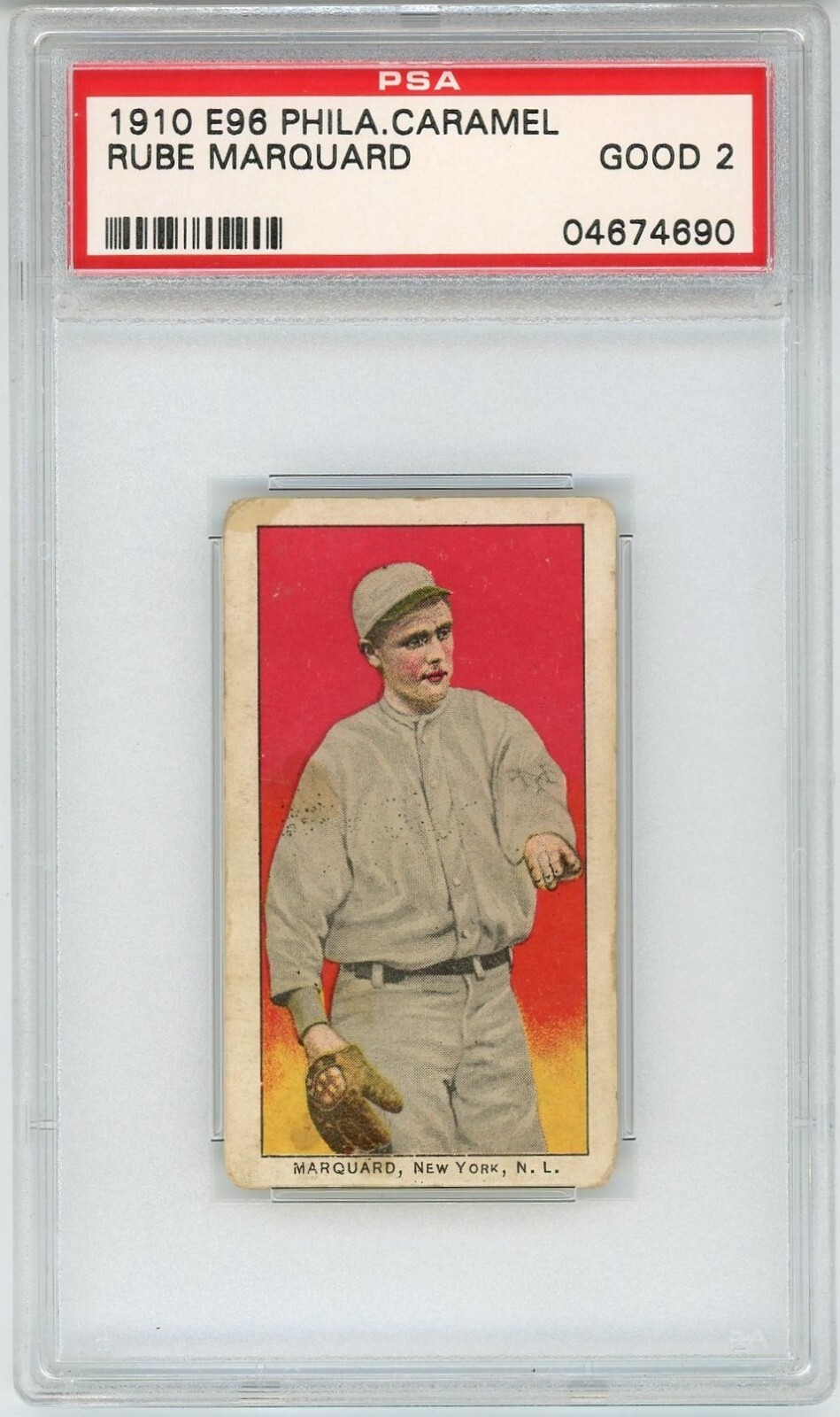 1910 E96 Philadelphia Caramel Rube Marquard PSA 2 P1436