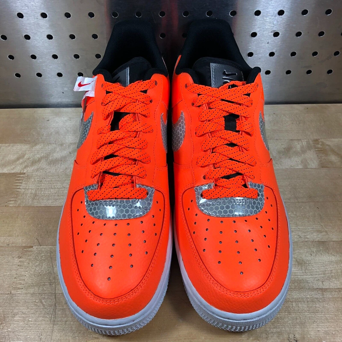 NEW NIKE AIR FORCE 1 '07 LV8 3M Total Orange Silver CT2299-800 Mens Sz 9