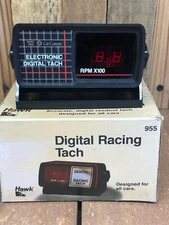 Hawk Dash Tach Tachometer Electronic Digital Racing Cal Custom Model 955 Vintage