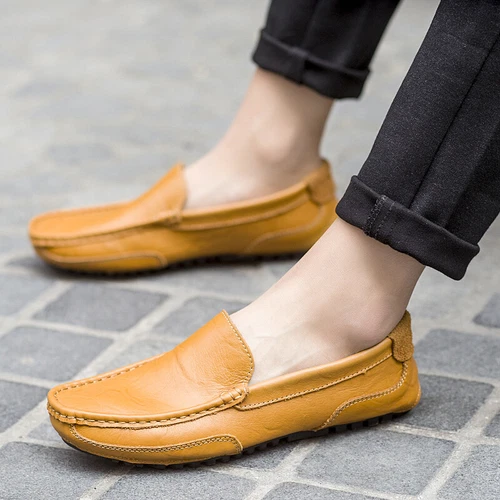 Herren Schuhe Leder Freizeit Autofahren Halbschuhe Schuhe Mokassins Sneaker Slipper - Bild 17 von 23